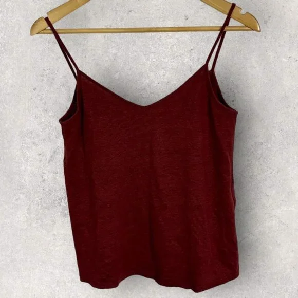 Sezane 100% Linen Elise Tank Top Lace Button Back Size XS French V-Neck Basic - Picture 4 of 11